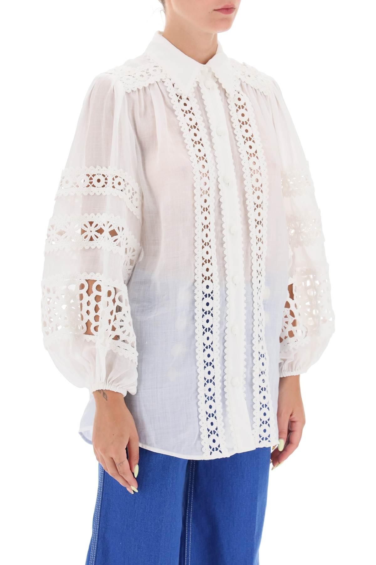 'DEVI SPLICED' BLOUSE WITH CROCHET INSERTS - 3