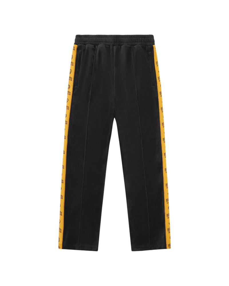 SMALL ARCH LOGO TAPED VELOUR TRACK PANTS 1
