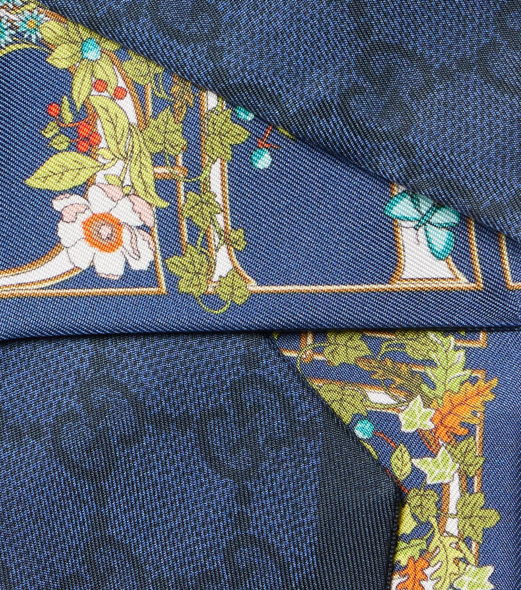 GG floral printed silk scarf - 4