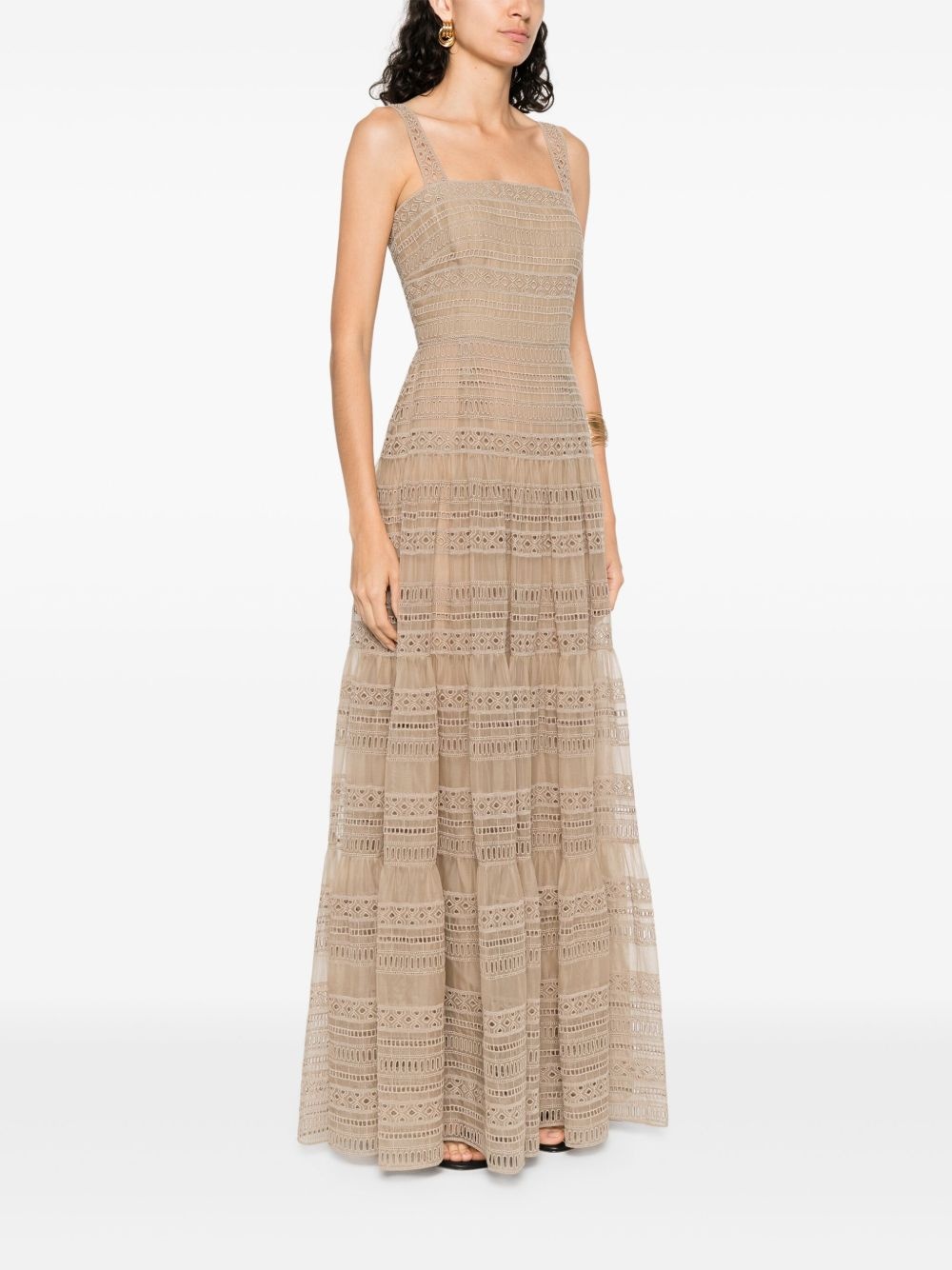 embroidered organza maxi dress - 3
