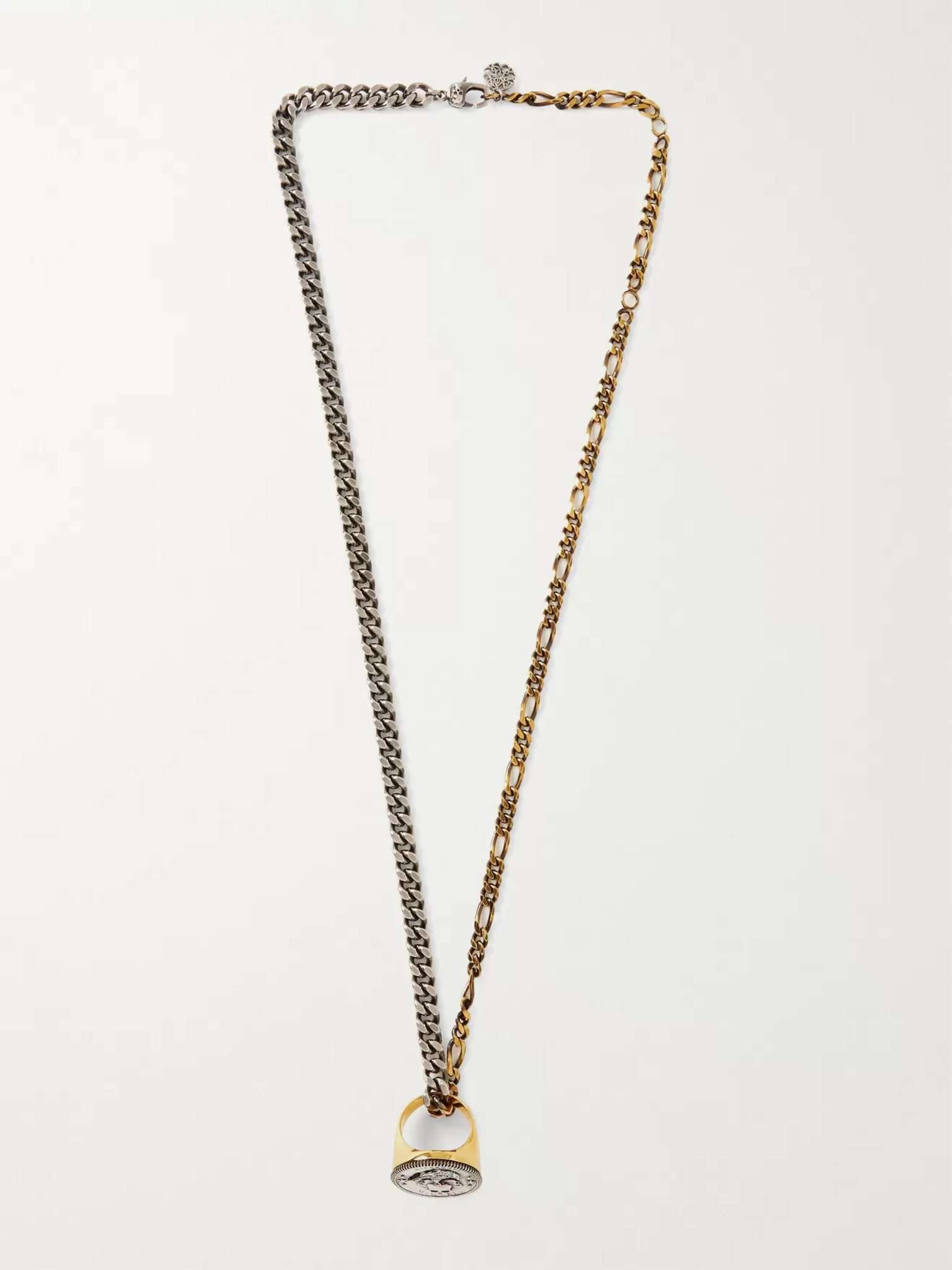 Skull Silver and Gold-Tone Necklace - 1