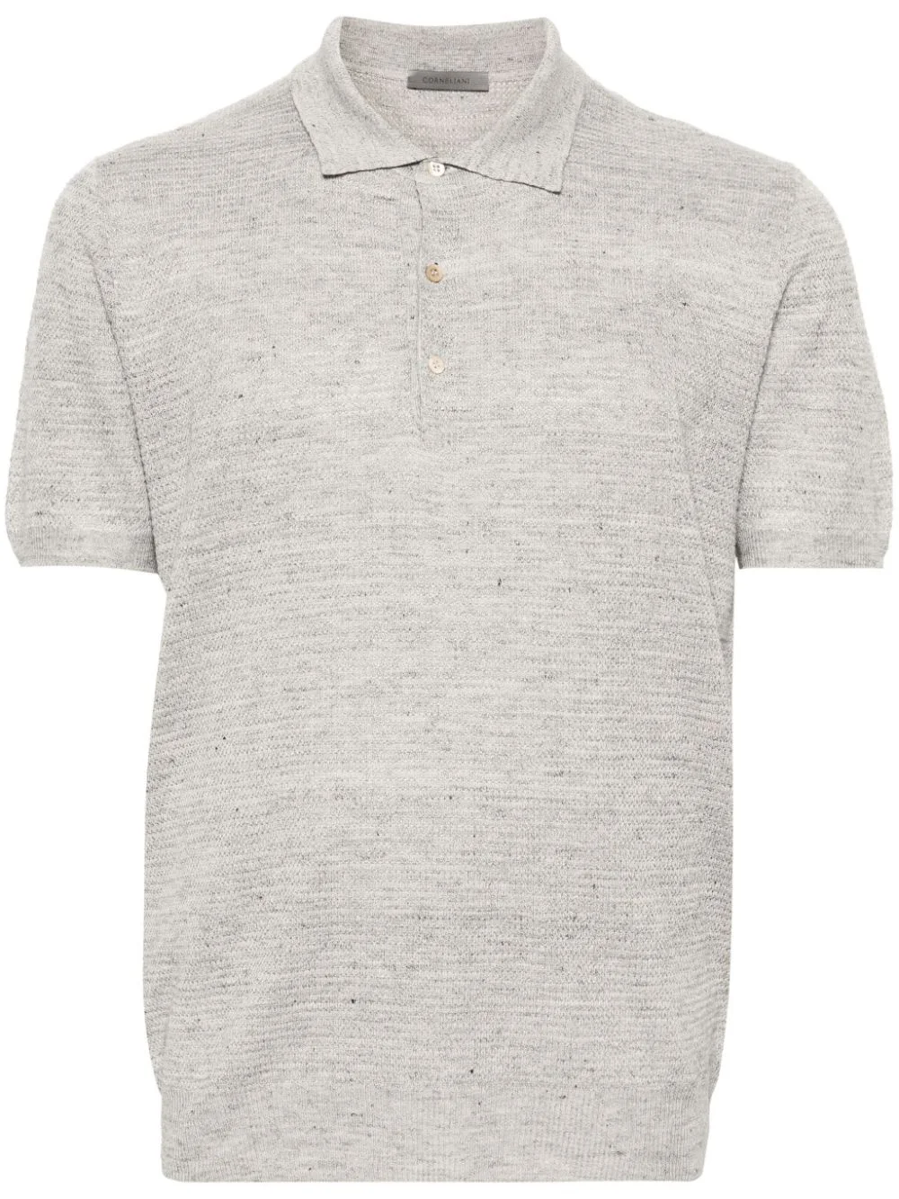 speckle-knit polo shirt - 1