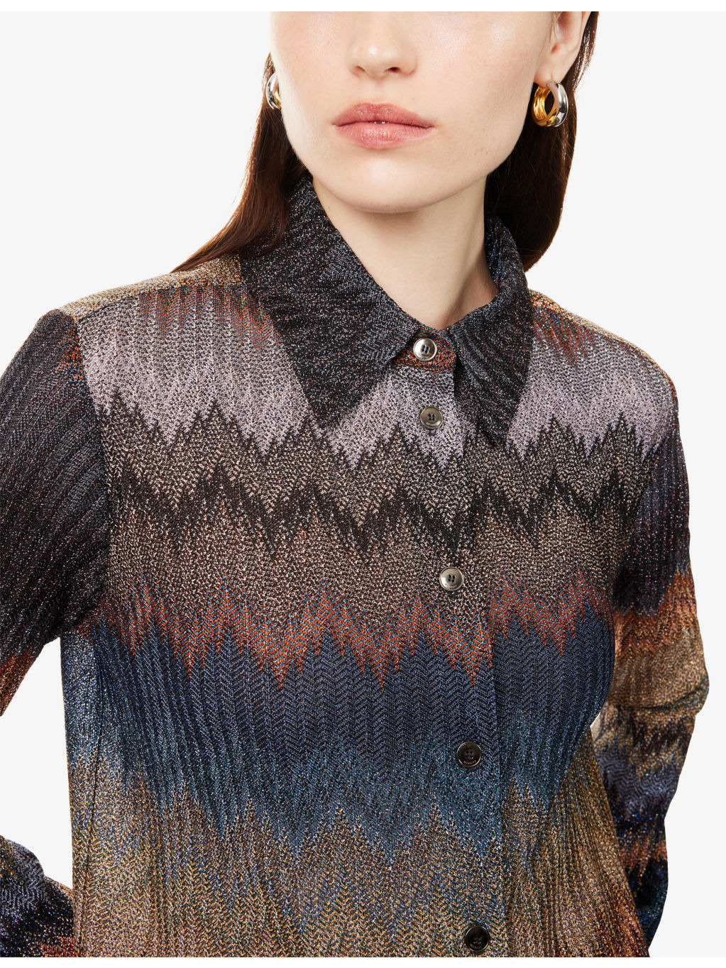 Chevron Long-Sleeves Woven Shirt - 5