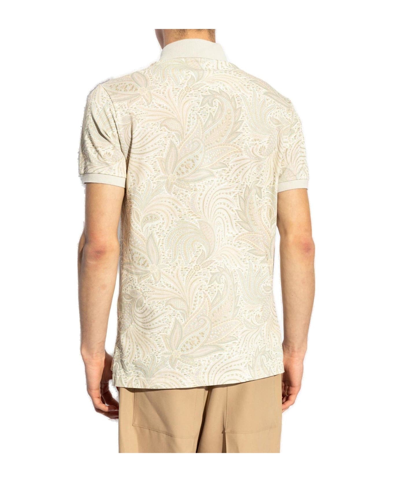 Paisley Printed Short Sleeved Polo Shirt - 3