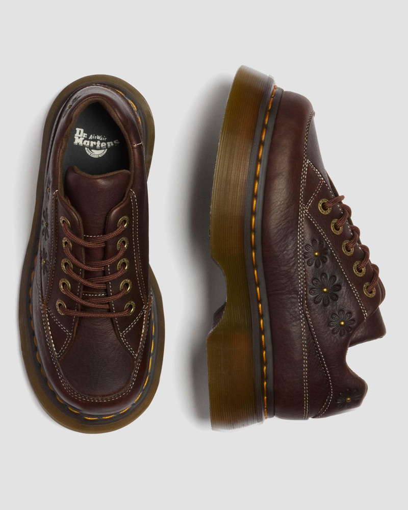 Dr. Martens Buzz 5-Eye Flower Grizzly Leather Shoes outlook