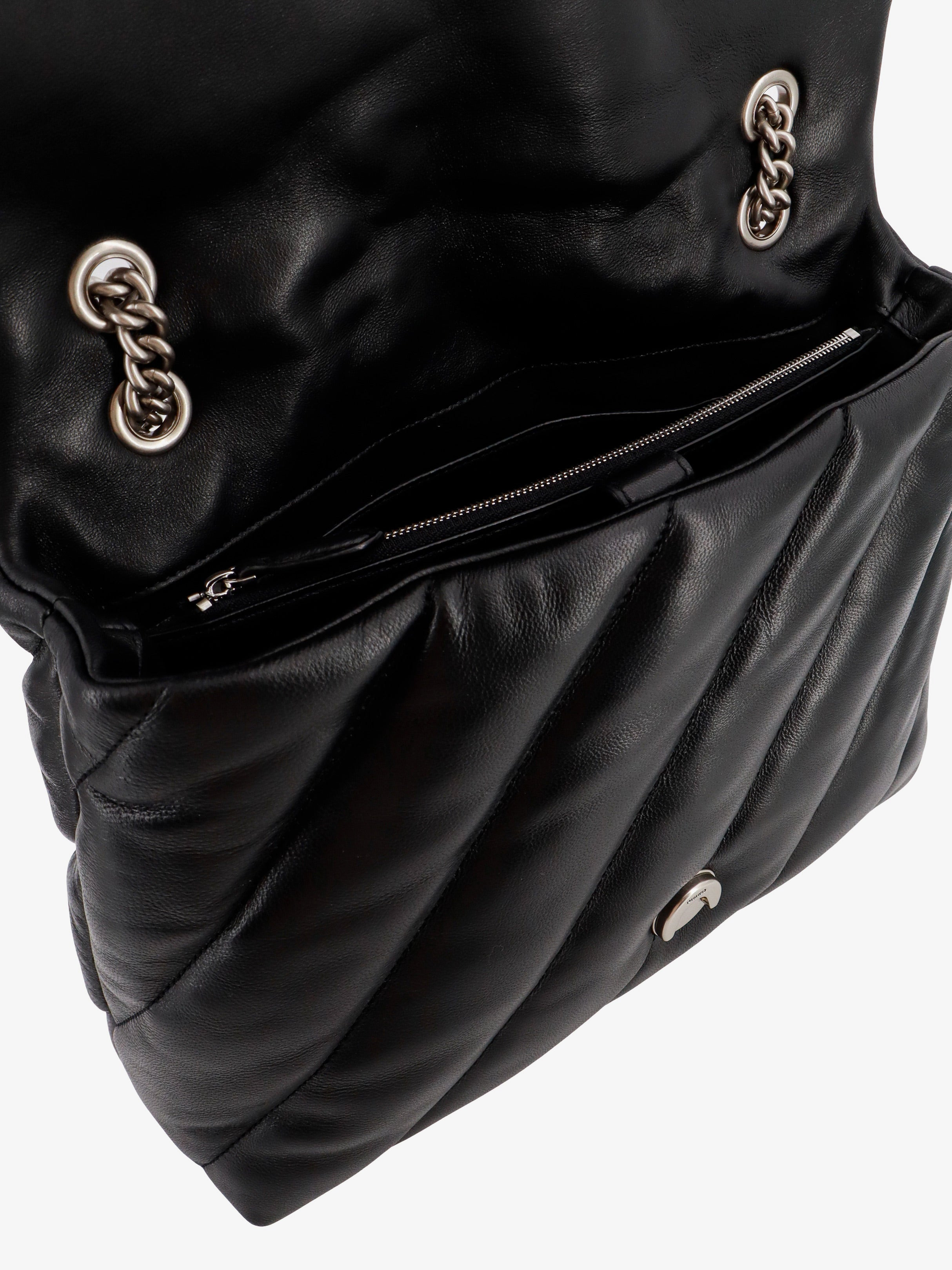 Pinko Matelassã© Leather Shoulder Bag With Iconic Love Birds Buckle - 4