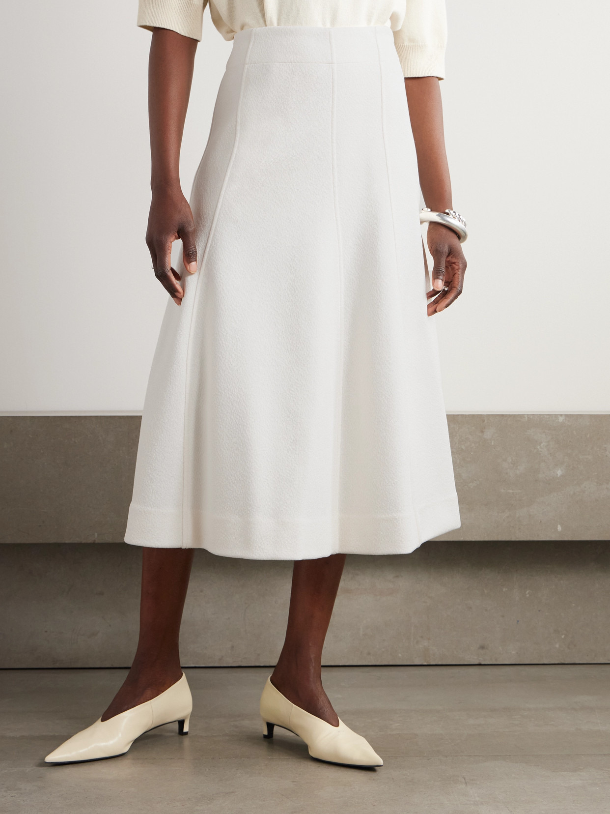 Paneled Knitted Midi Skirt - 4