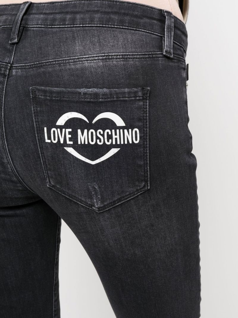 logo-print skinny-cut jeans - 5