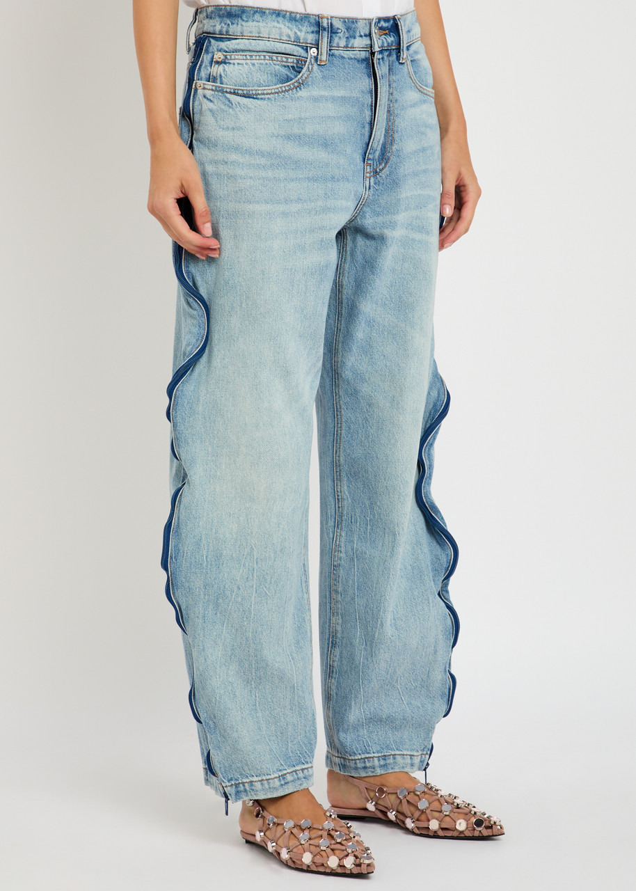 Alexanderwang.t Zip-embellished Barrel-leg Jeans - 2