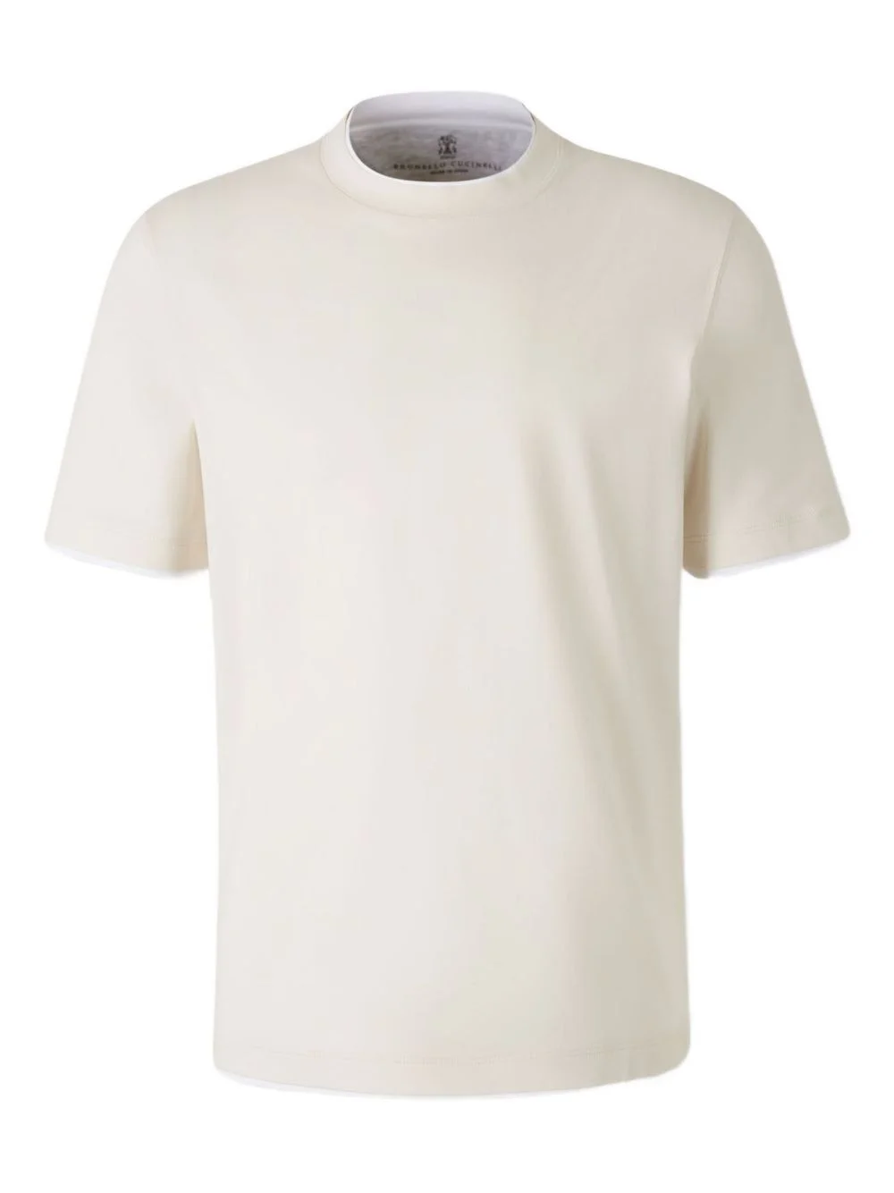 ribbed-trim cotton T-shirt - 1