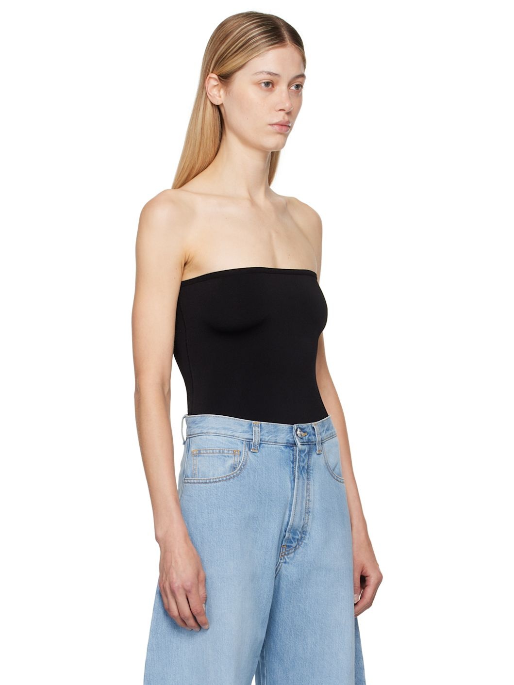 Black Strapless Bodysuit - 2