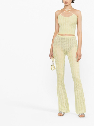 Alessandra Rich lace-knit flared trousers outlook