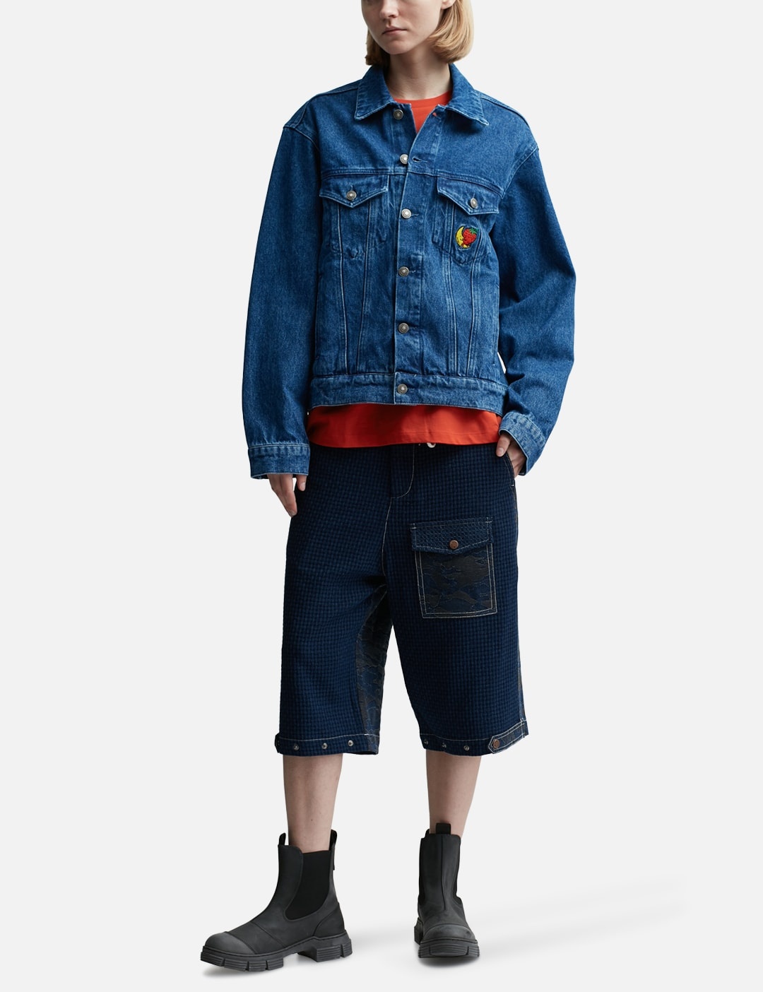 PERENNIAL LOGO DENIM TRUCKER JACKET - 4