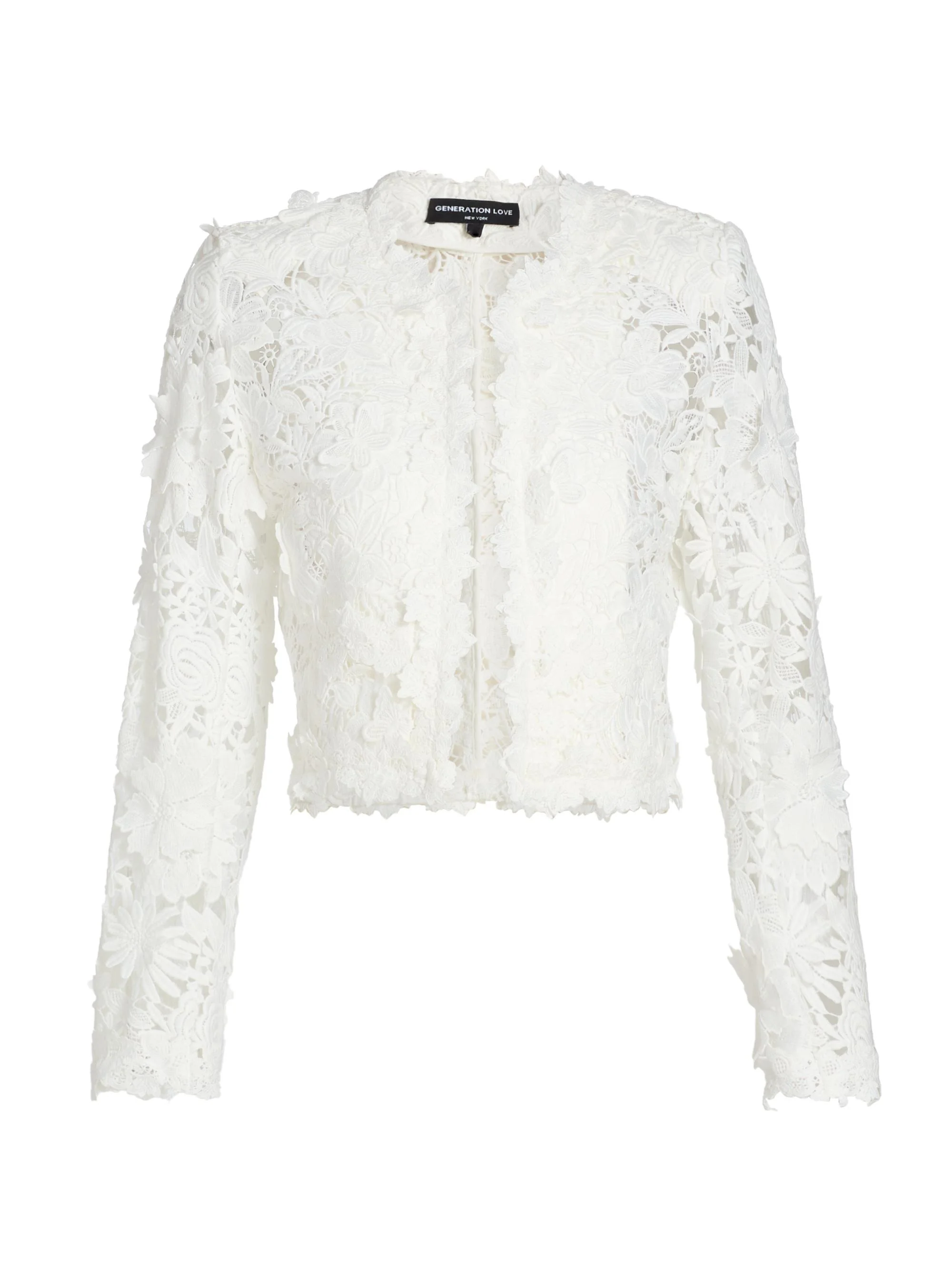 Women's Myra 3D Butterfly Lace Jacket - White - 1