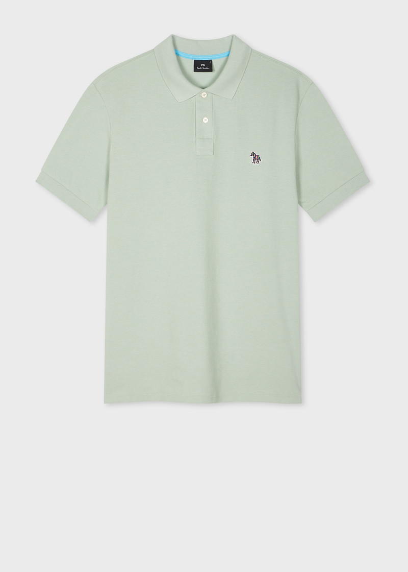 Sage Green Organic Cotton Zebra Polo Shirt 1