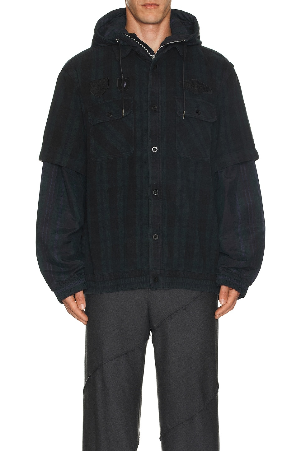 Gonz Multi Patch Plaid Hoodie - 4