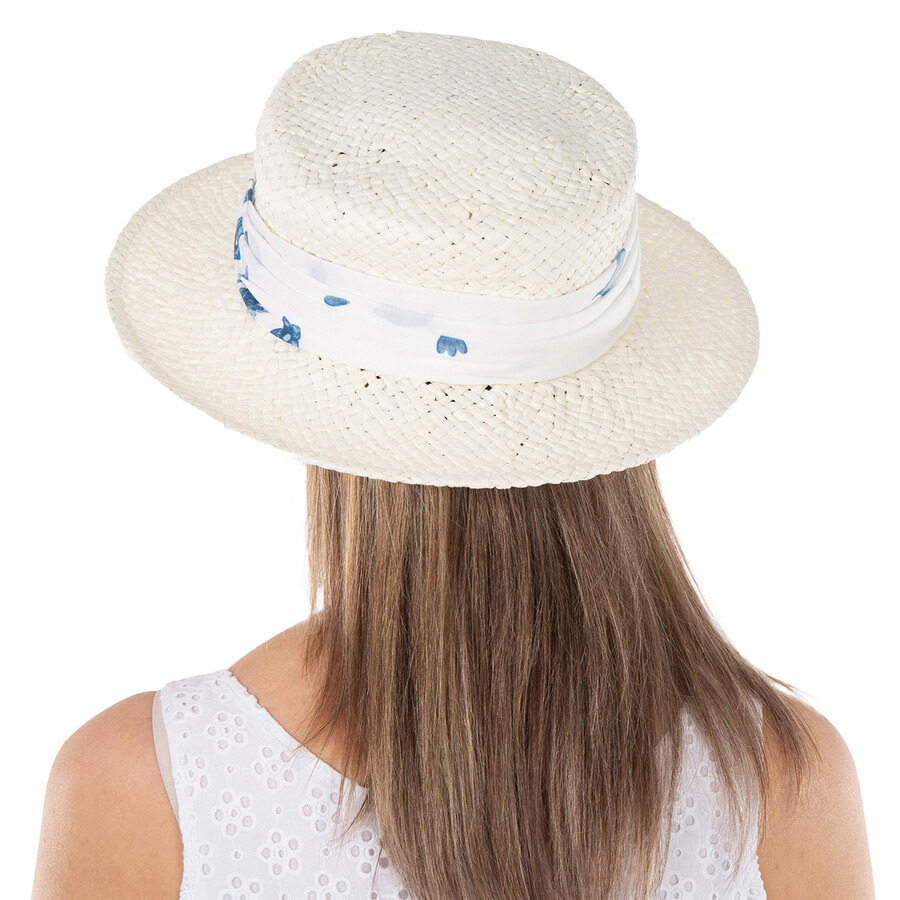Maison Michel Ladies Beige Kiki Straw Boater Hat - 3