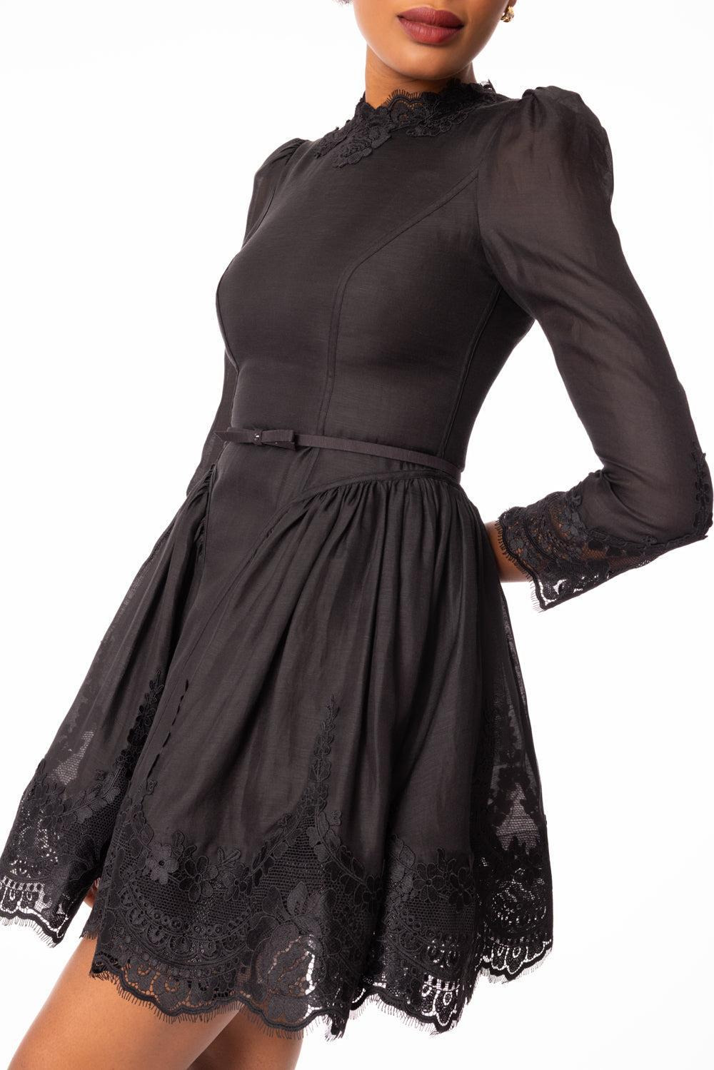 Hypnotic Lace Trim Mini Dress - 3