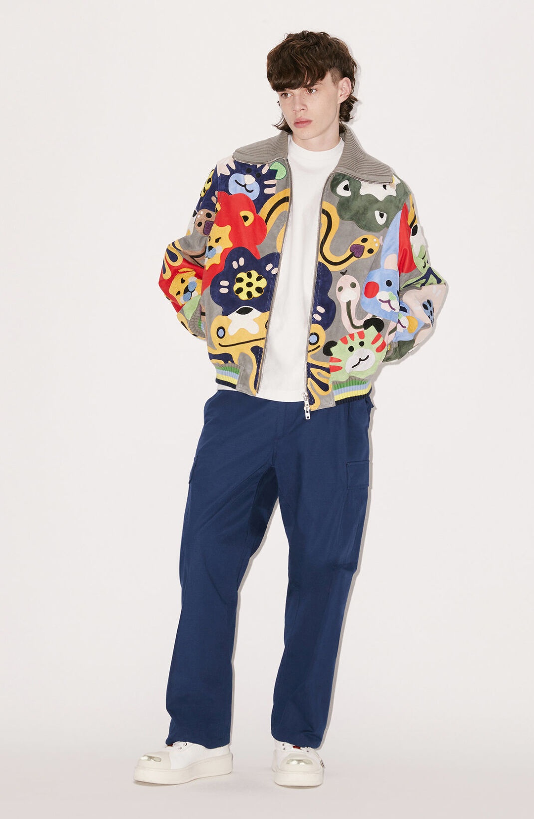 Boxy suede leather 'KENZOO' jacket - 3