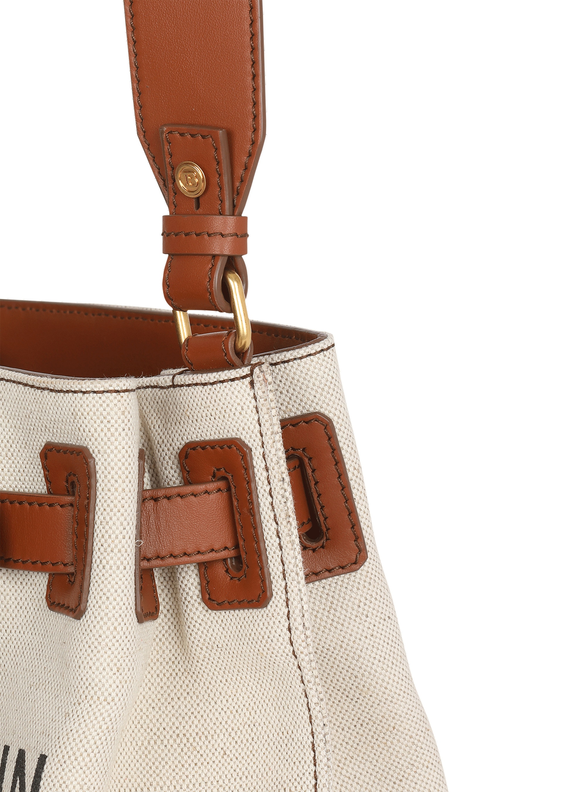Canvas B-Army bucket bag with leather panels - 7