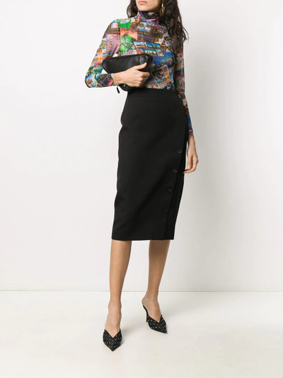 BALENCIAGA asymmetric button-fastening pencil skirt outlook