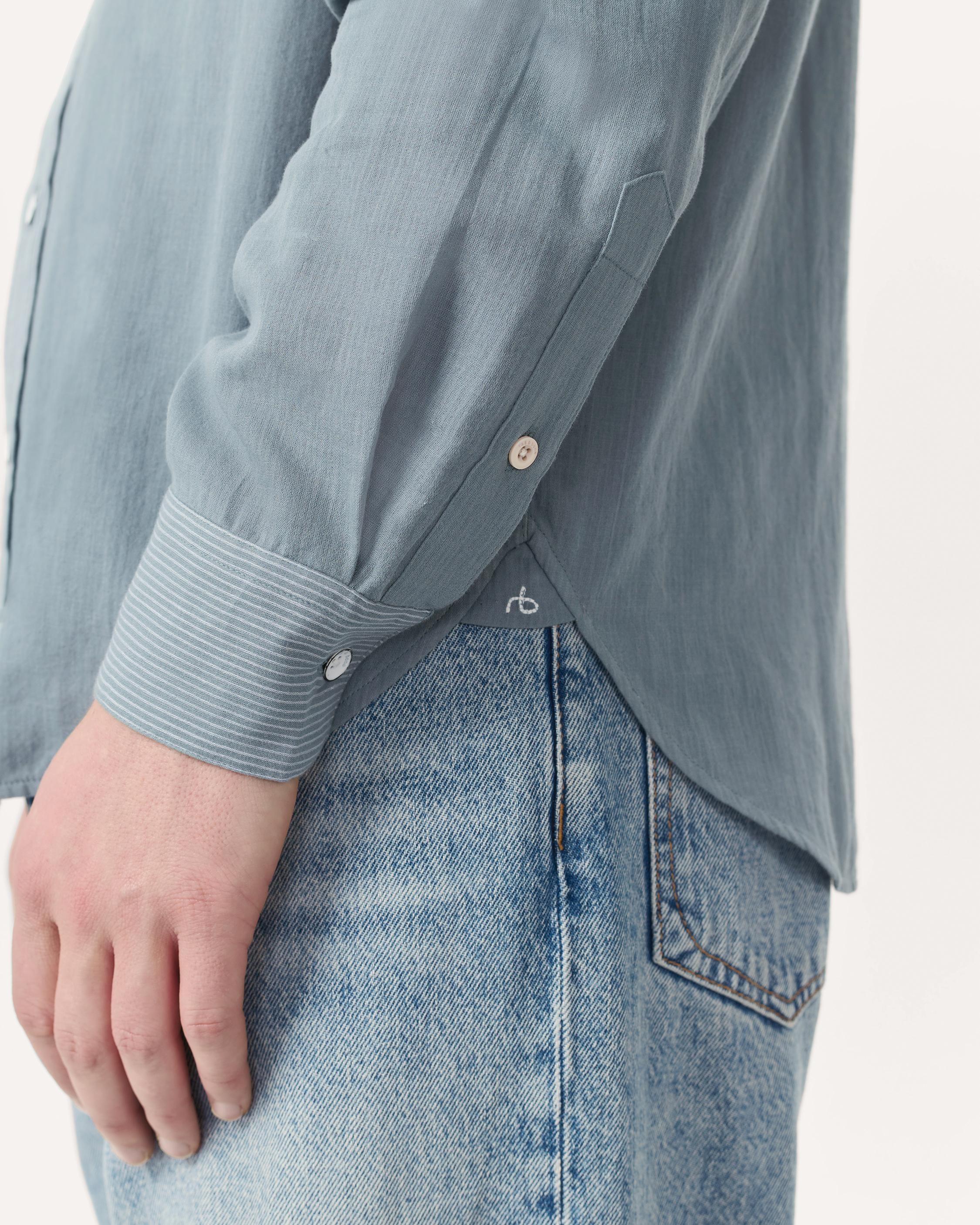 Finch Striped Cotton Gauze Shirt - 6