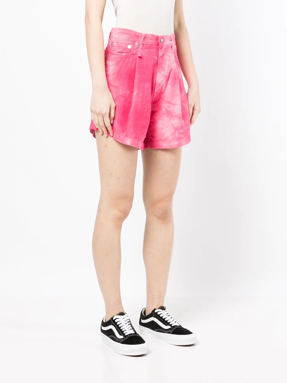 tie-dye corduroy shorts - 3