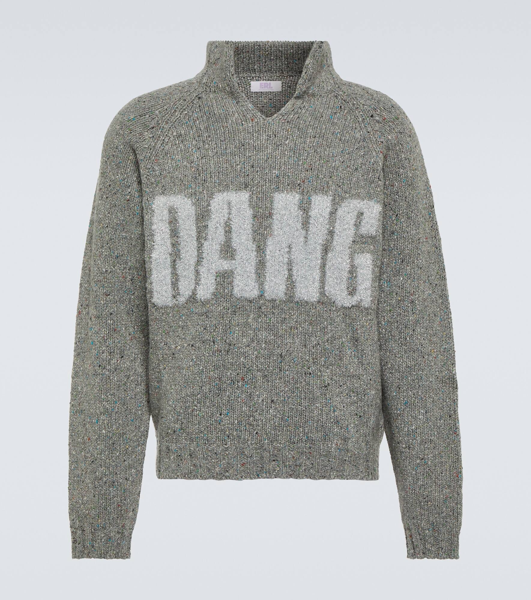 Intarsia wool-blend sweater - 1
