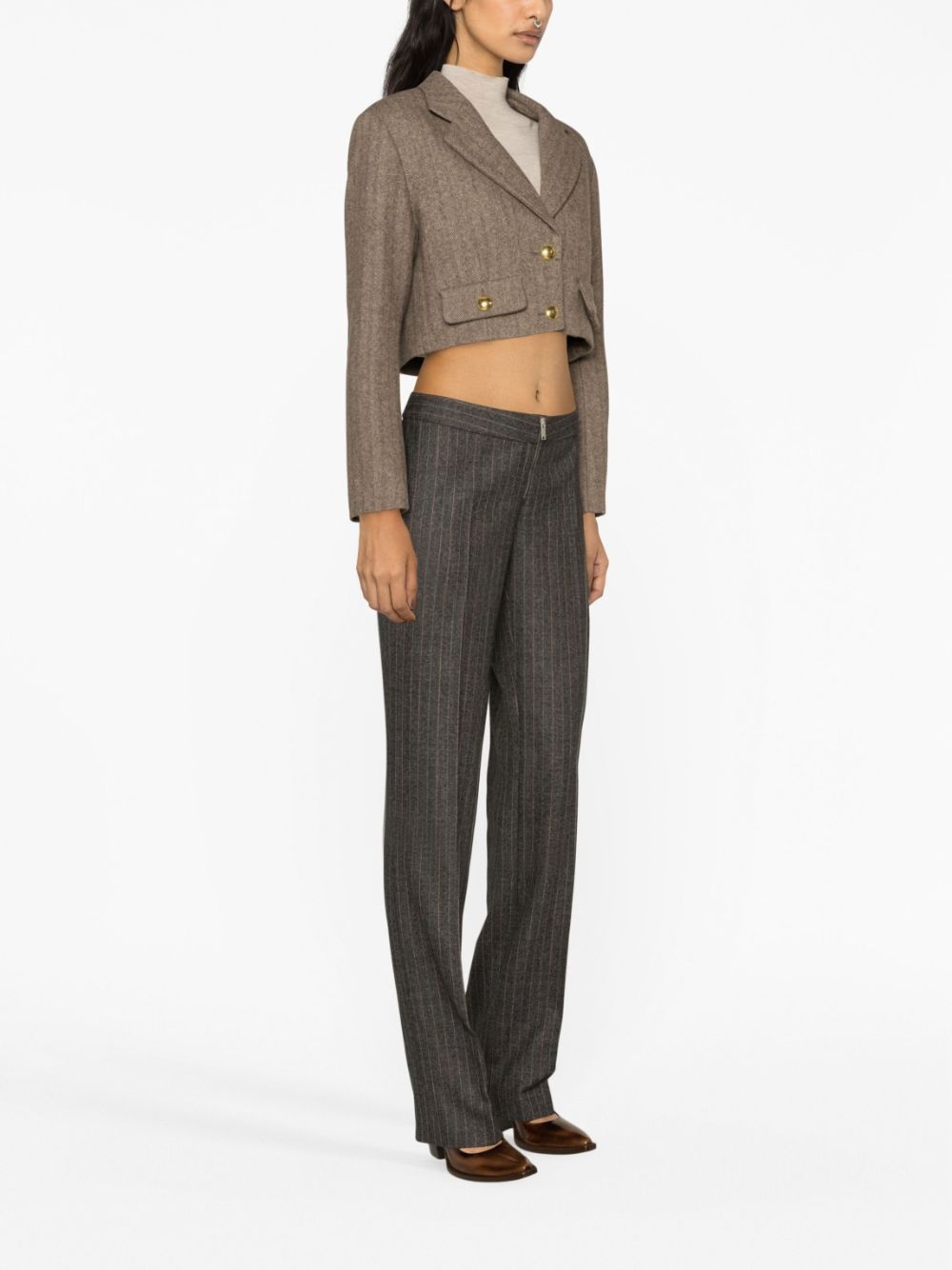 low-rise wool trousers - 3