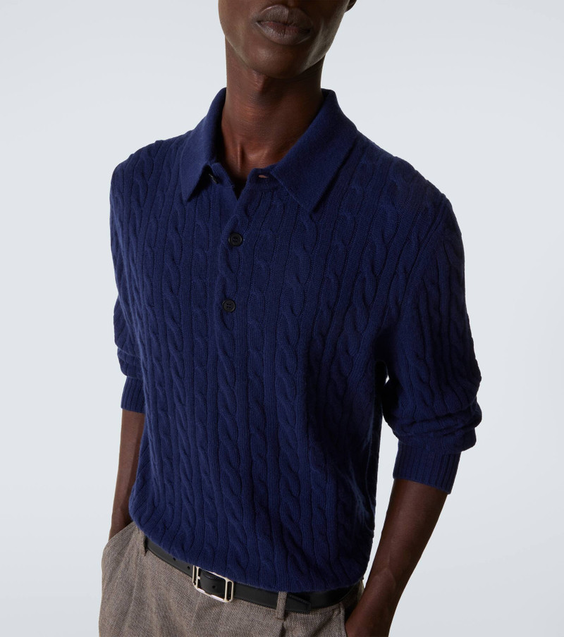 Cable-knit cashmere polo sweater 5
