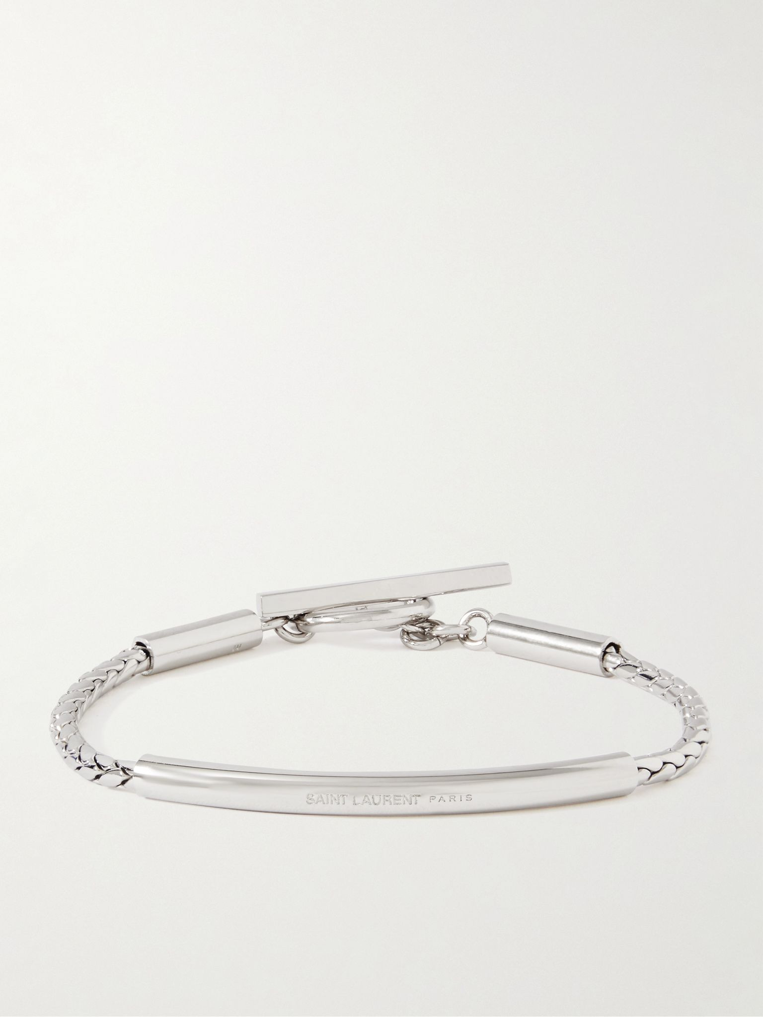 Logo-Engraved Silver-Tone Chain Bracelet Silver - 1