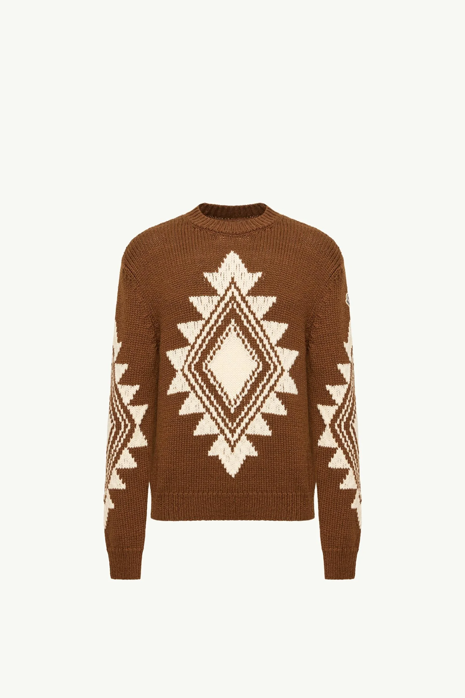 Geometric Jacquard Wool Blend Sweater - 1