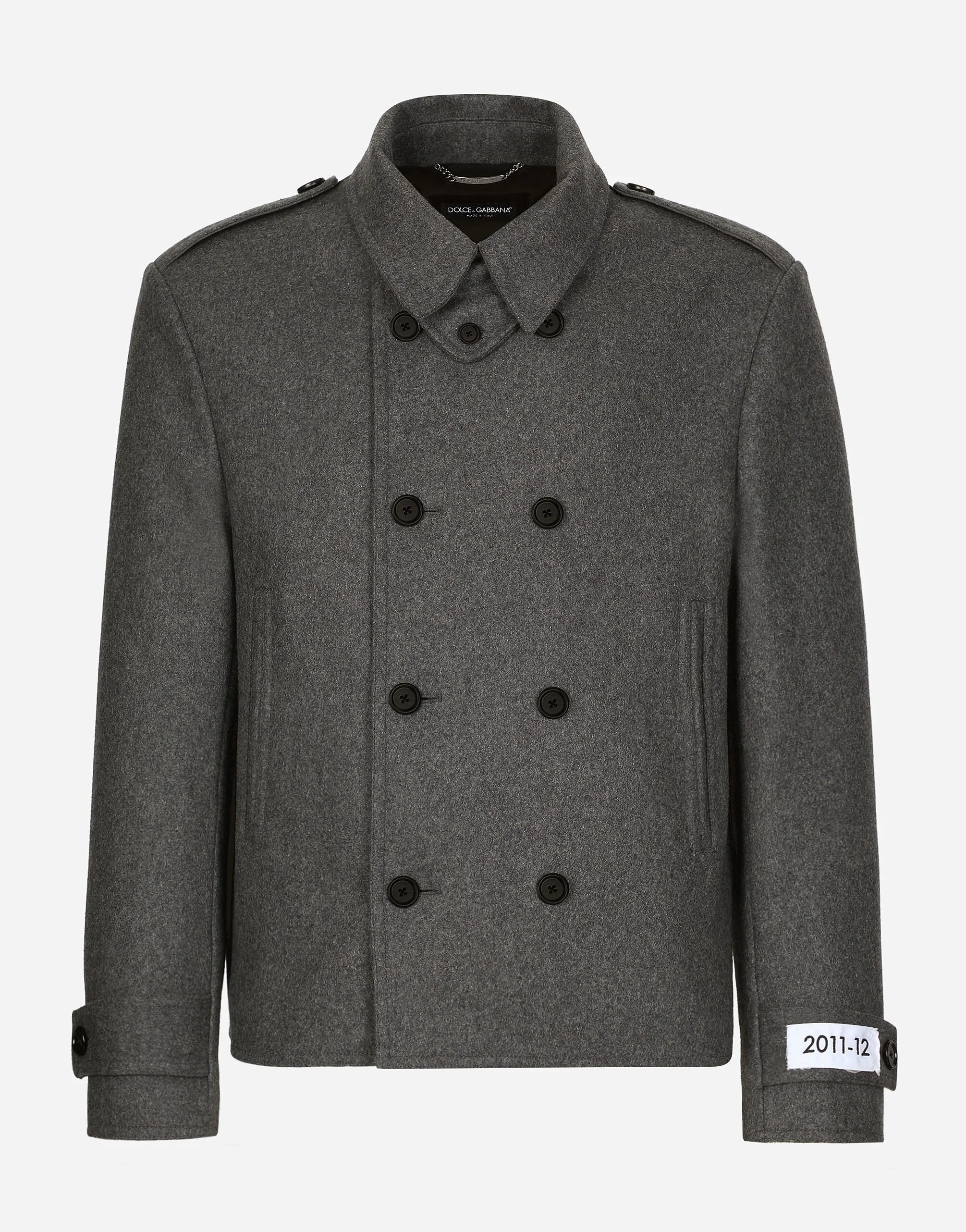Double-breasted cashmere-blend pea coat - 1