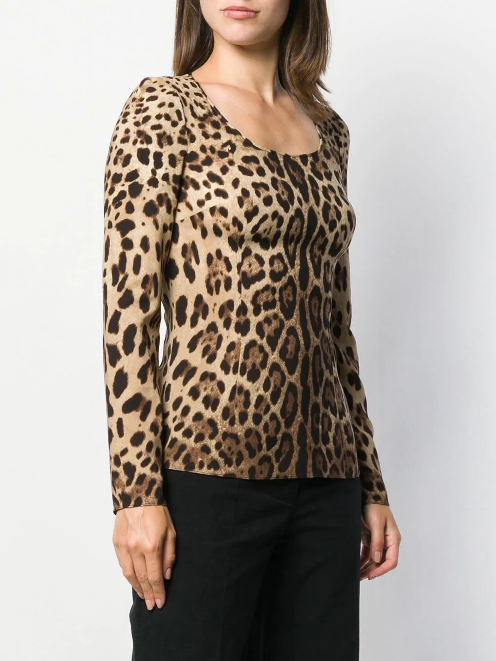 leopard print blouse - 3