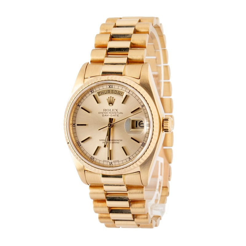 Pre-owned Rolex Day-Date Ref 18038 Champagne Dial - 2
