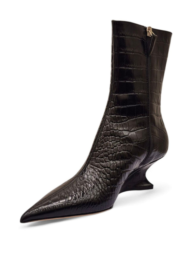 Nina crocodile-effect sculpted boots 3