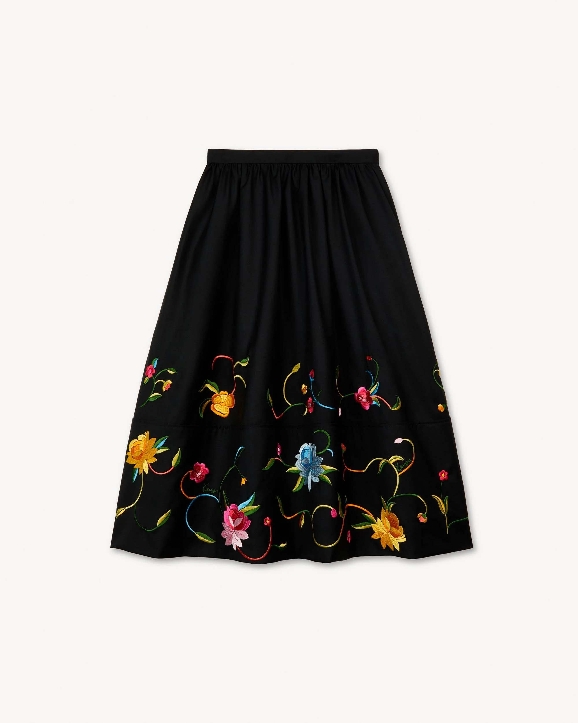 'KENZO Wildflower' midi skirt in virgin wool - 1