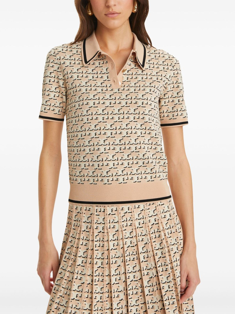 monogram jacquard polo top 4