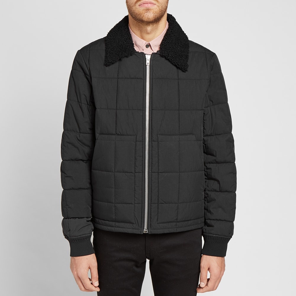 Helmut Lang Fur Collar Quilted Bomber Jacket - 3