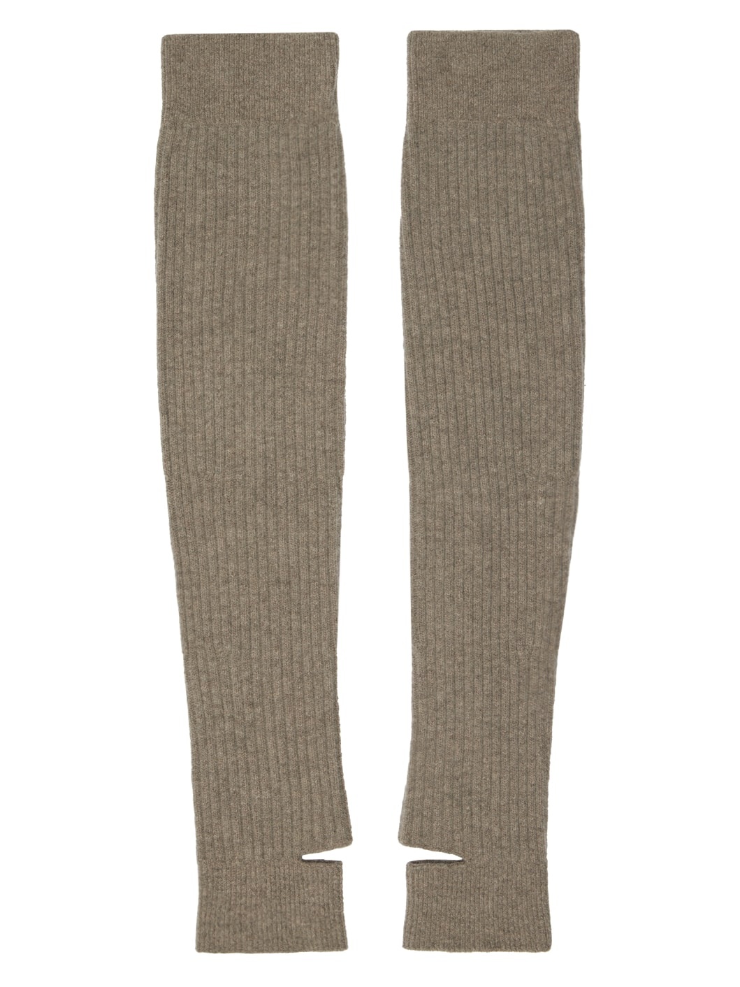 Beige Fluffy Leg Warmers - 1