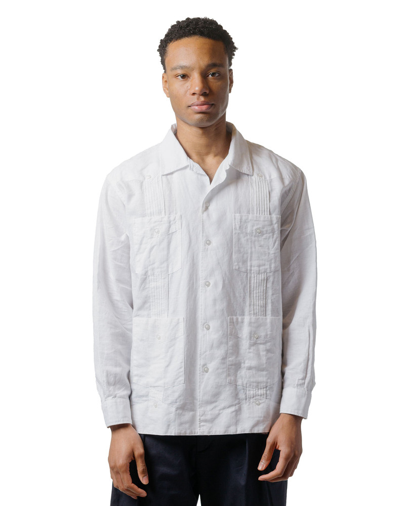 Engineered Garments Guayabera Shirt White Handkerchief Linen outlook