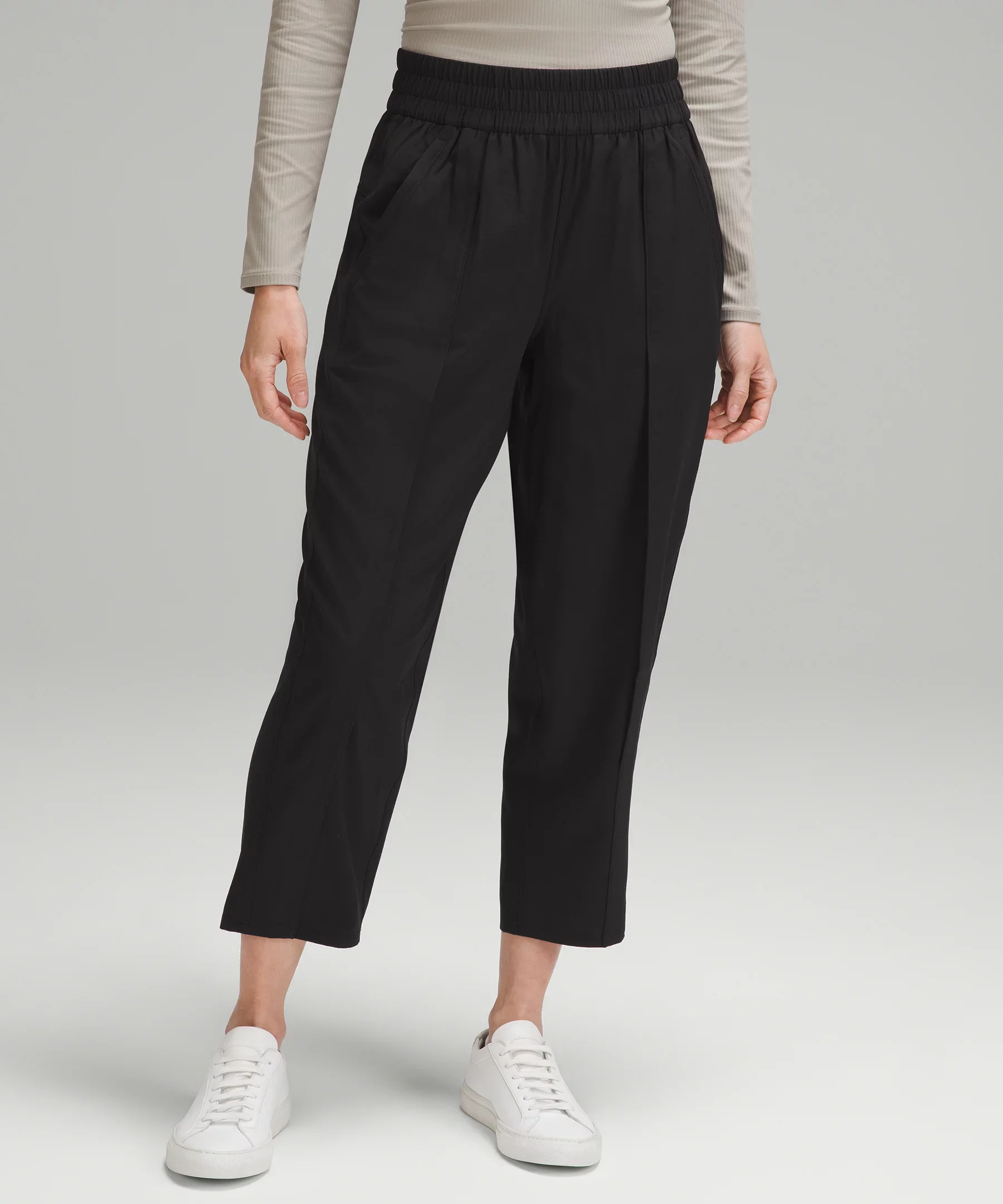 Front-Pleat Tapered Mid-Rise Cropped Pant - 1