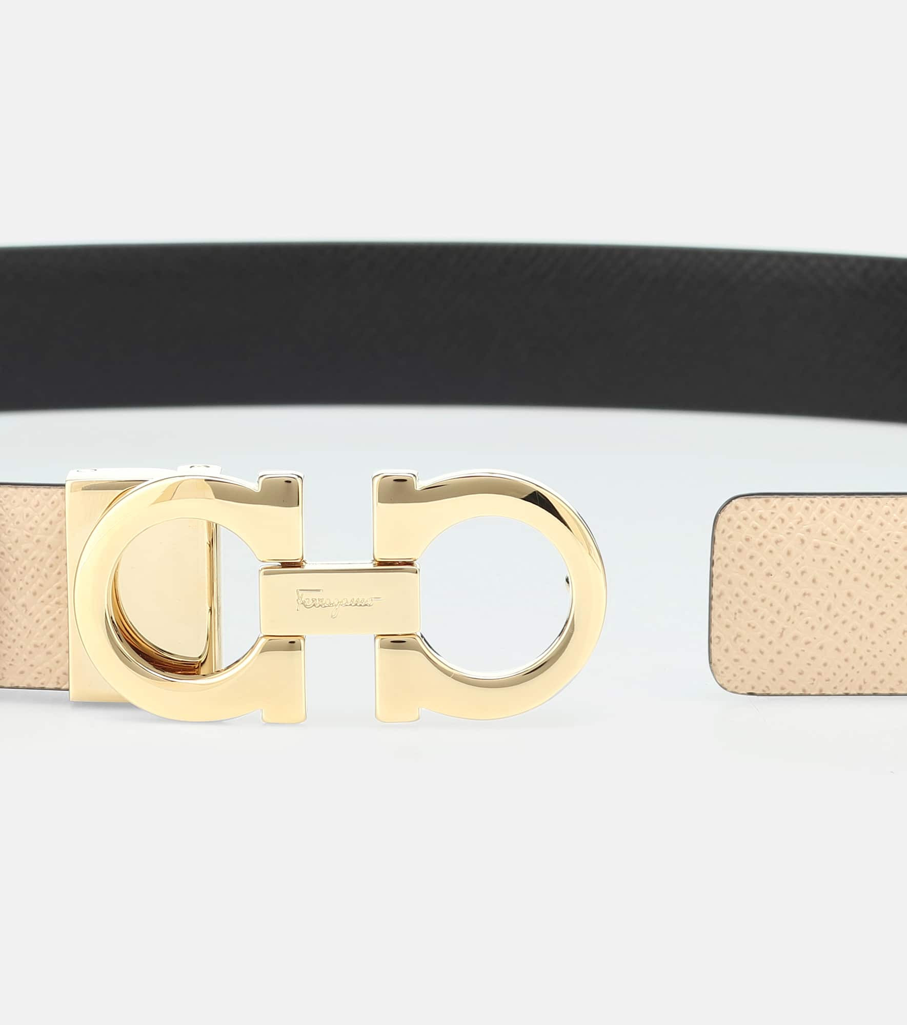 Reversible Gancini leather belt - 3