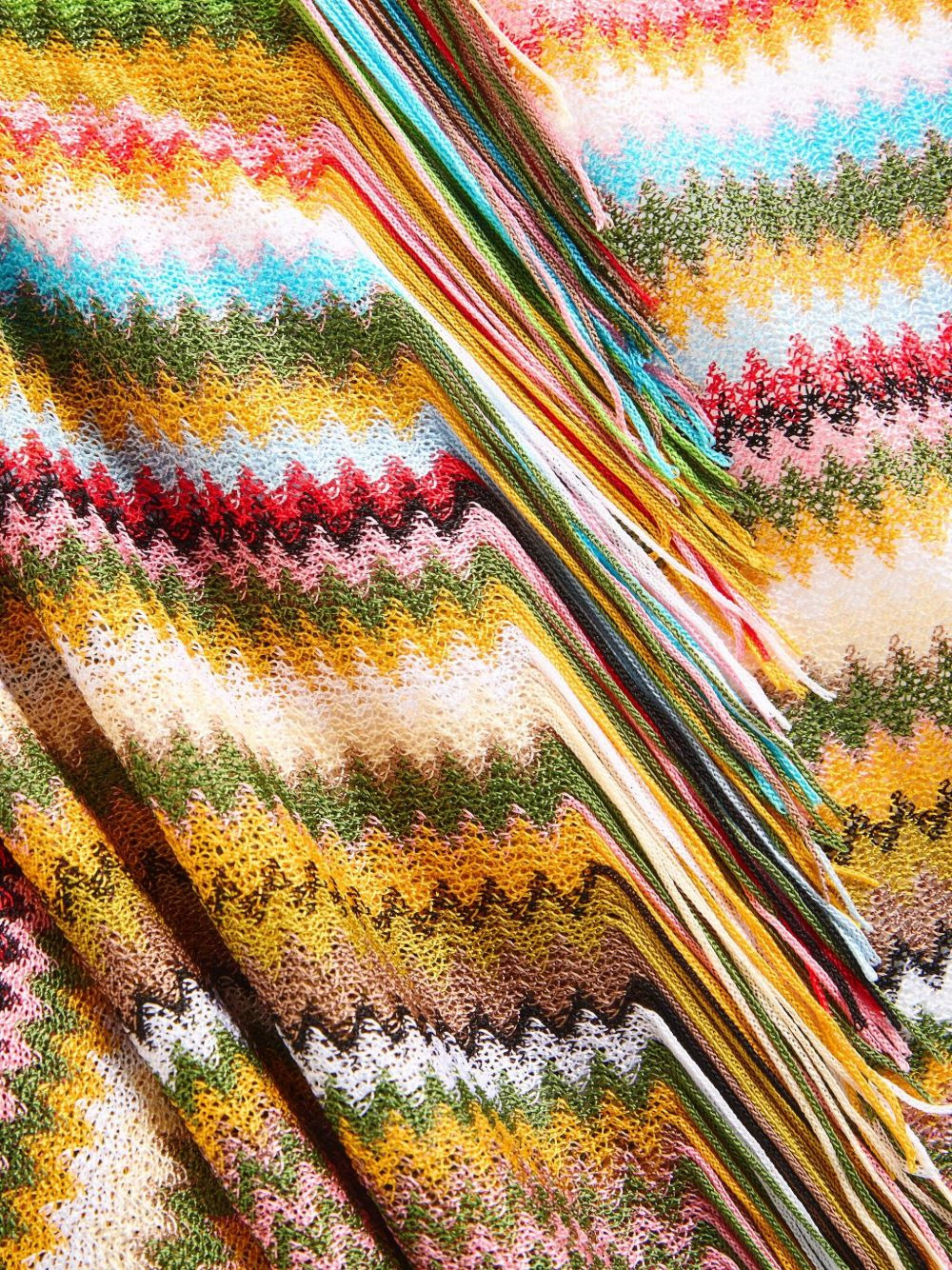 zigzag-pattern fringed pareo - 2