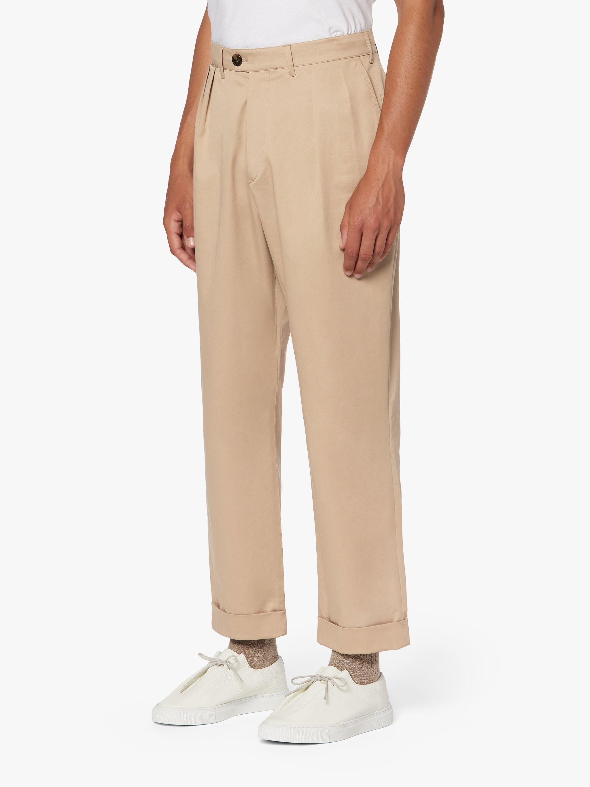FIELD BEIGE COTTON CHINO TROSUERS | GTM-203 - 3