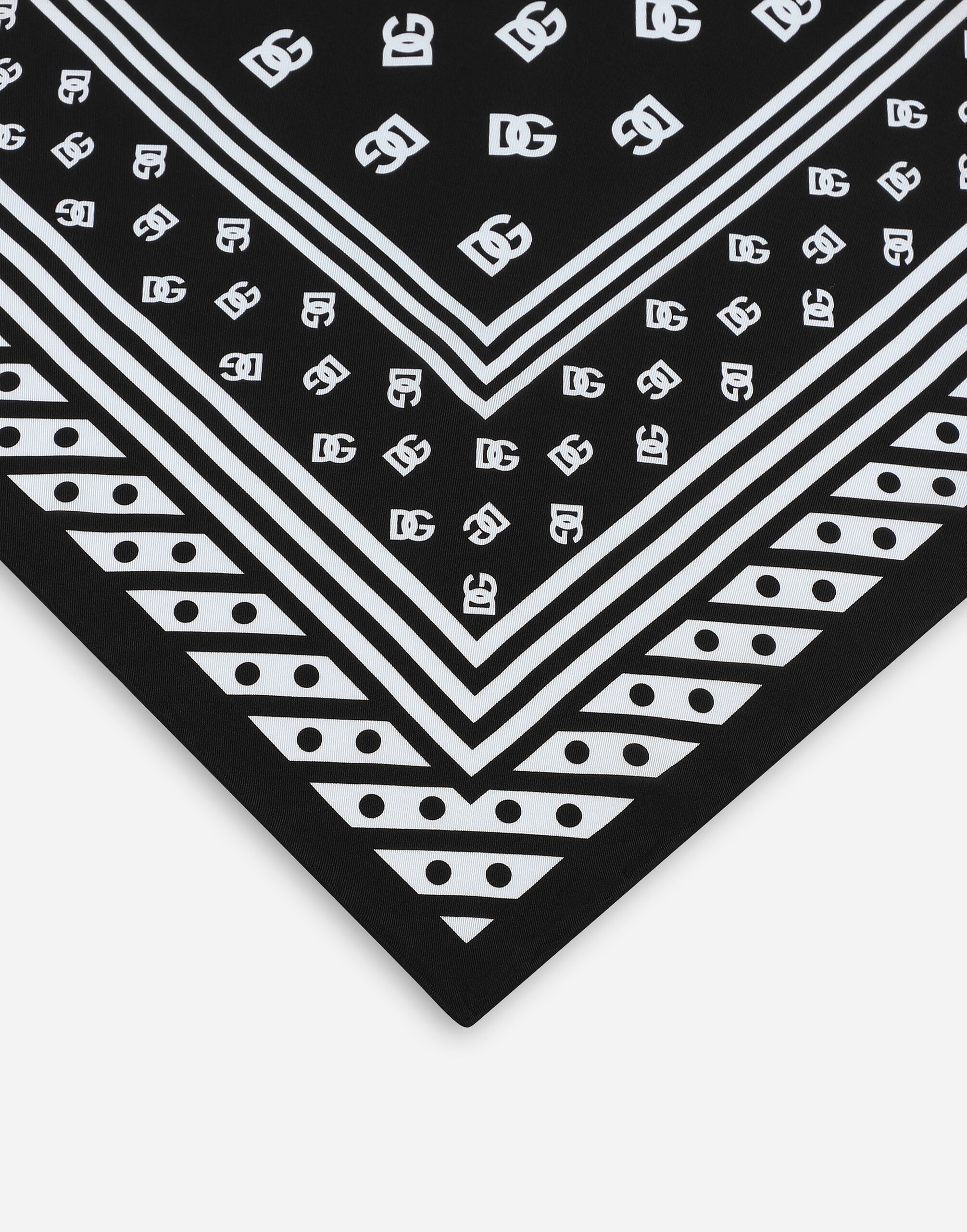 Twill scarf with all-over DG logo print (70 x 70) - 2