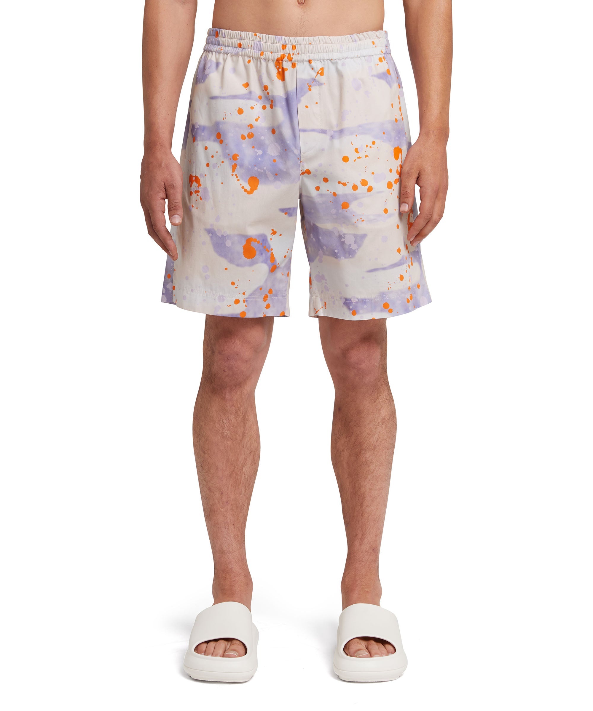 Poplin cotton shorts with "Dripping Camo" print - 2