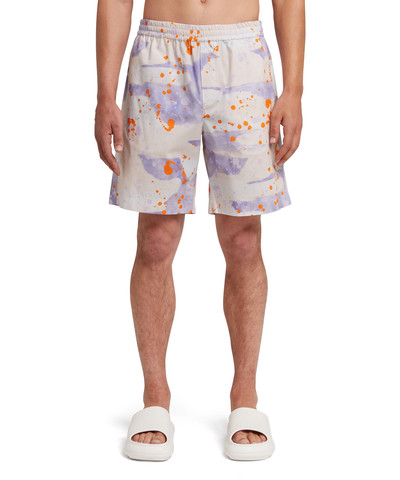 MSGM Poplin cotton shorts with "Dripping Camo" print outlook