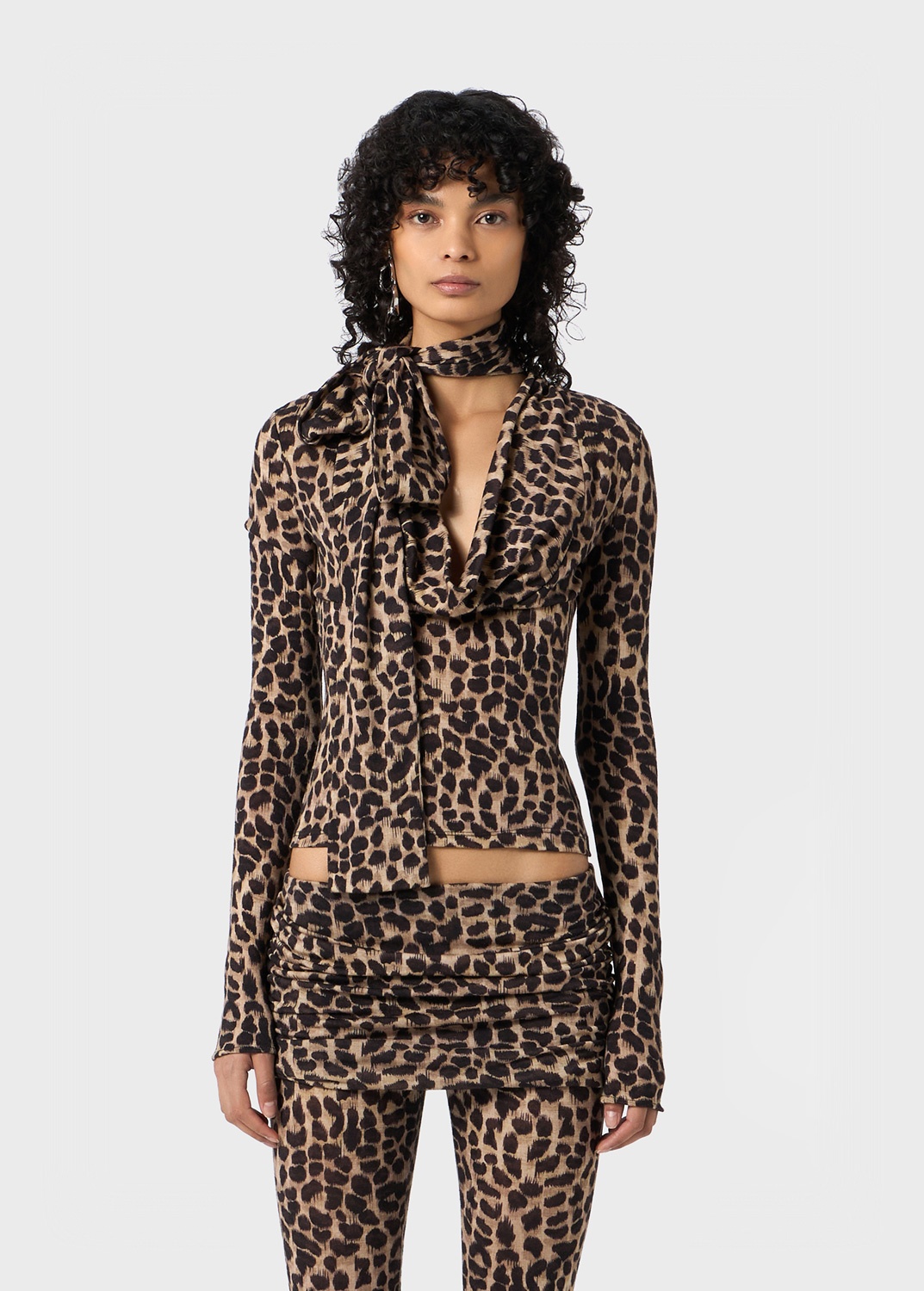 ANIMALIER PRINT JERSEY BLOUSE - 3