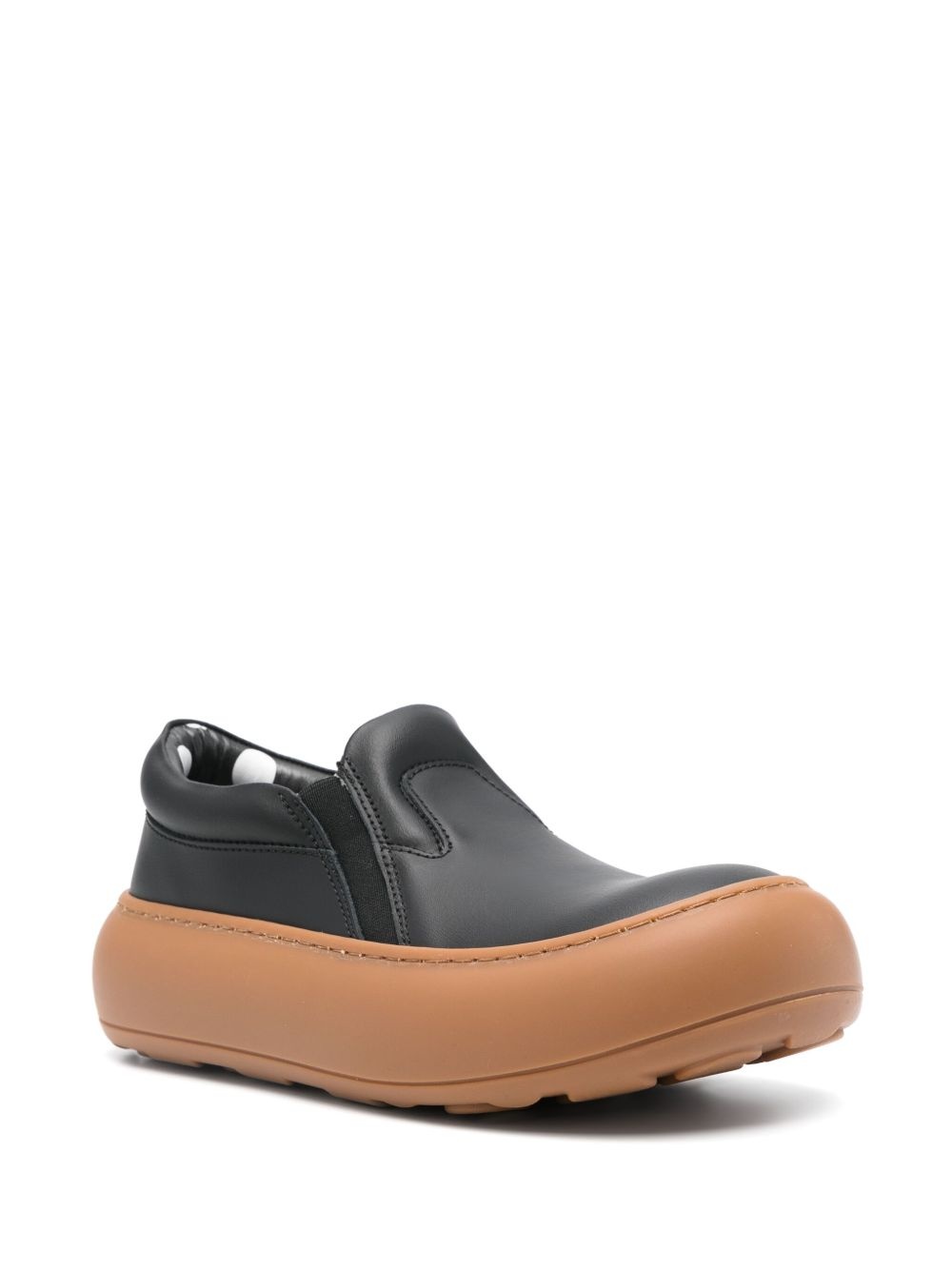 oversized-sole leather sneakers - 2